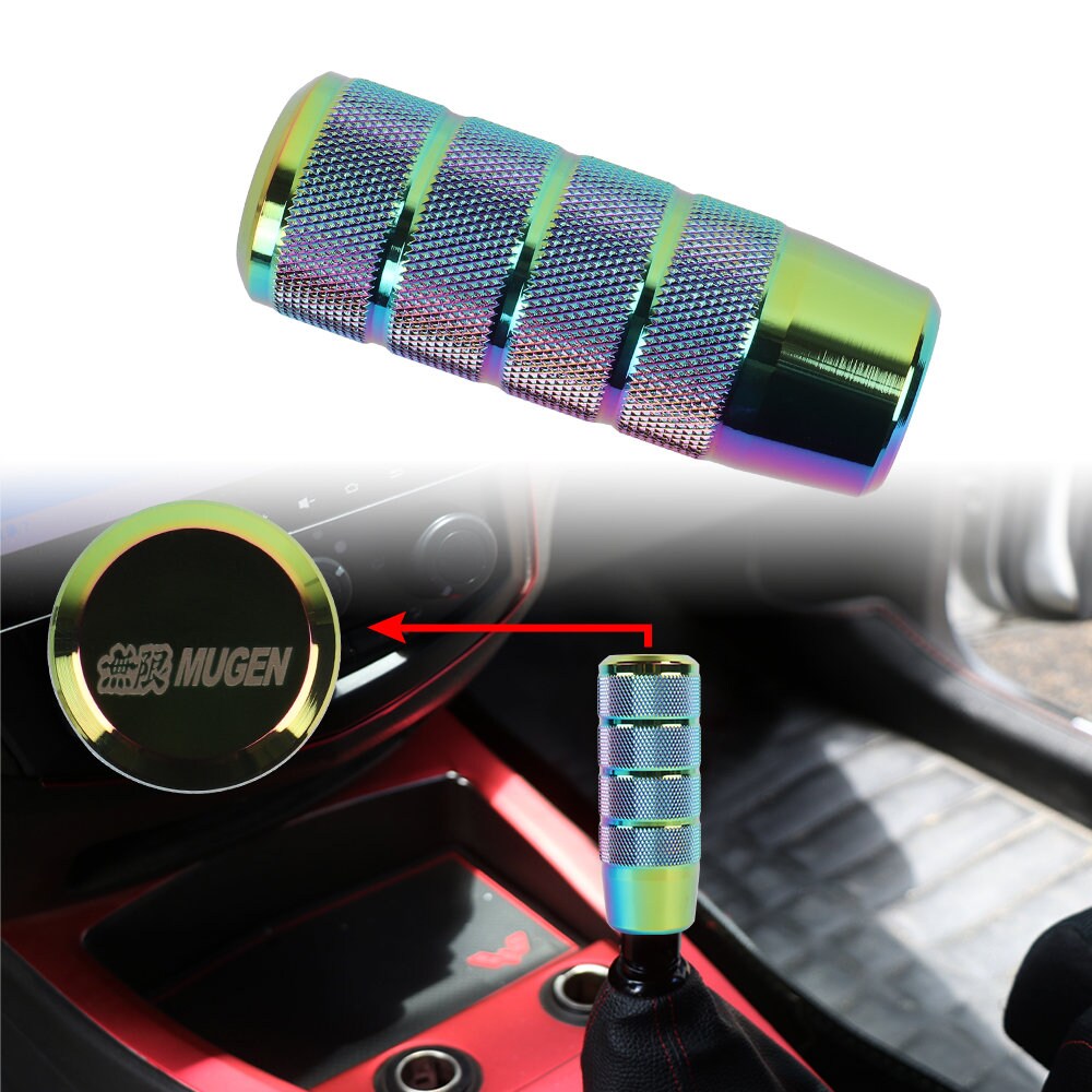 Brand New Universal Mugen Neo-Chrome Aluminum Manual Gear Stick Shift Knob Shifter Lever Head