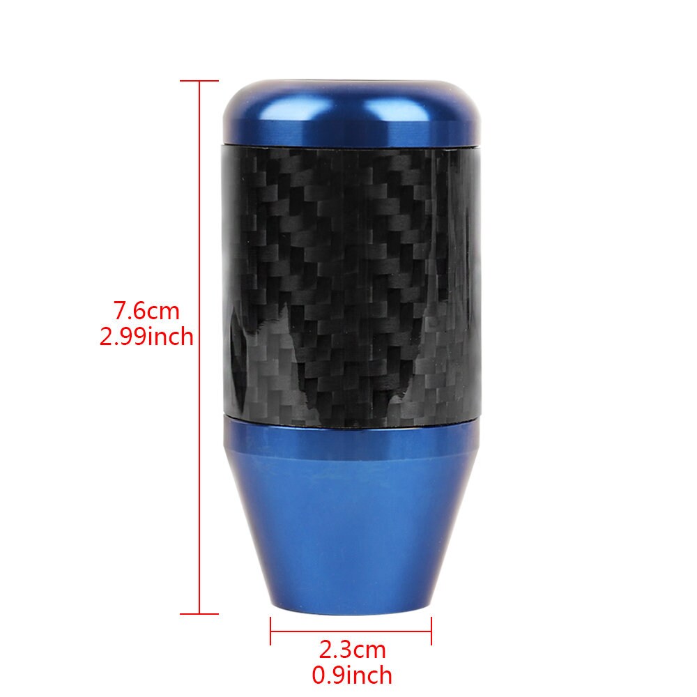 Brand New Universal 6 SPEED Blue Real Carbon Fiber Racing Gear Stick Shift Knob For MT Manual M12 M10 M8