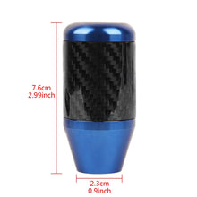 Load image into Gallery viewer, Brand New Universal 6 SPEED Blue Real Carbon Fiber Racing Gear Stick Shift Knob For MT Manual M12 M10 M8