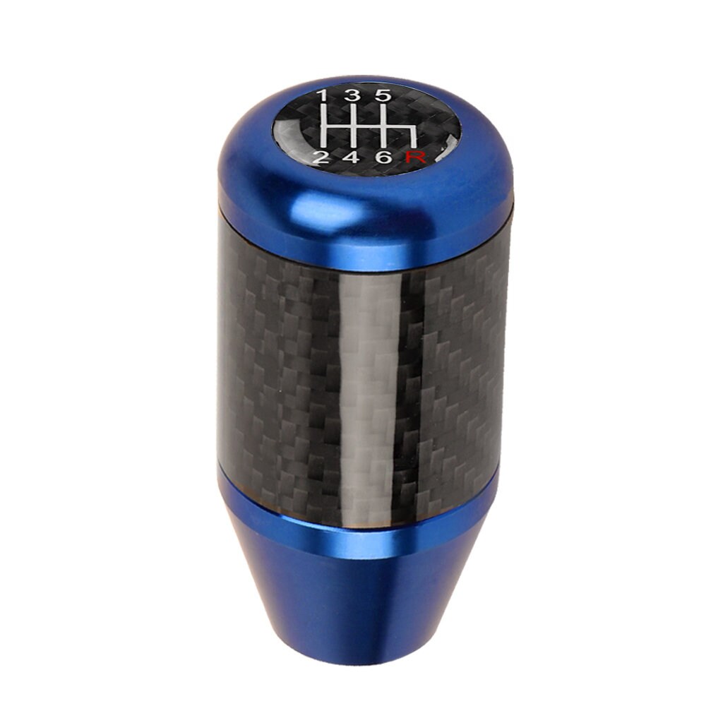 Brand New Universal 6 SPEED Blue Real Carbon Fiber Racing Gear Stick Shift Knob For MT Manual M12 M10 M8