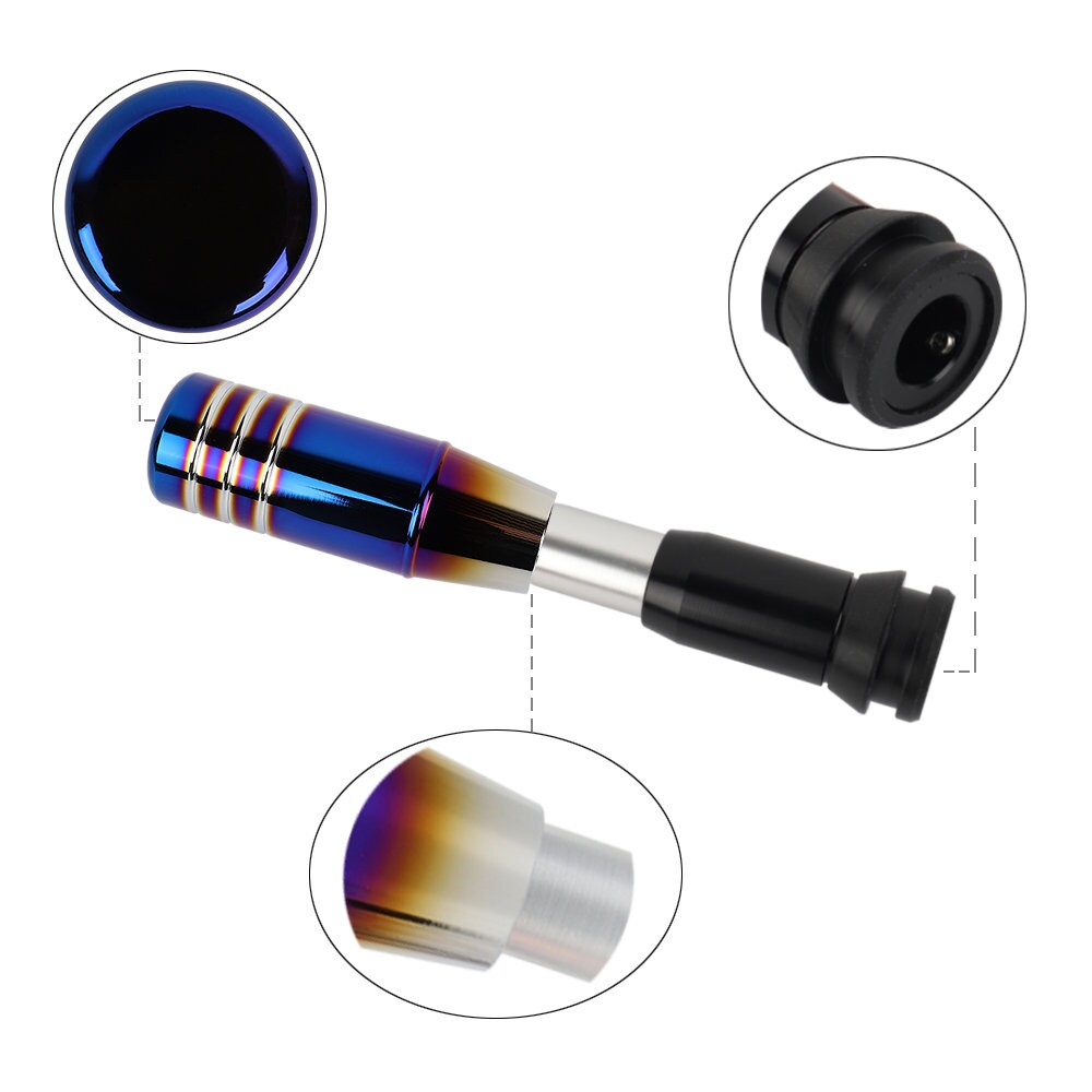 Brand New Universal 9CM TRD Aluminum Burnt Blue Automatic Car Gear Shift Knob Shifter