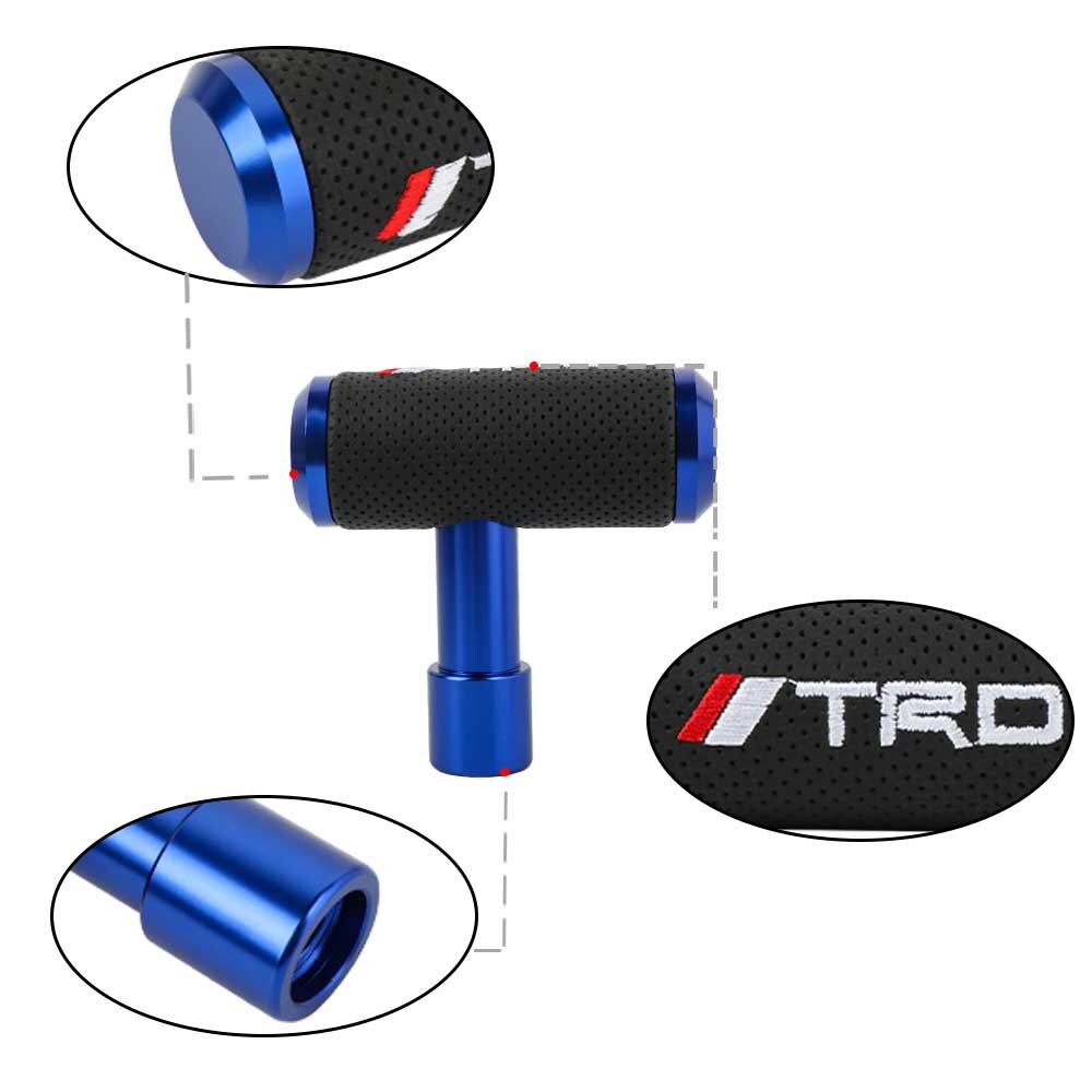 Brand New TRD Blue Leather Shift Knob Aircraft Joystick MT/AT Transmission Racing Gear M8 M10 M12