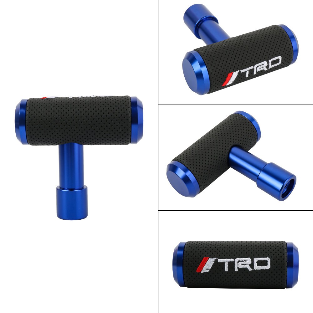 Brand New TRD Blue Leather Shift Knob Aircraft Joystick MT/AT Transmission Racing Gear M8 M10 M12