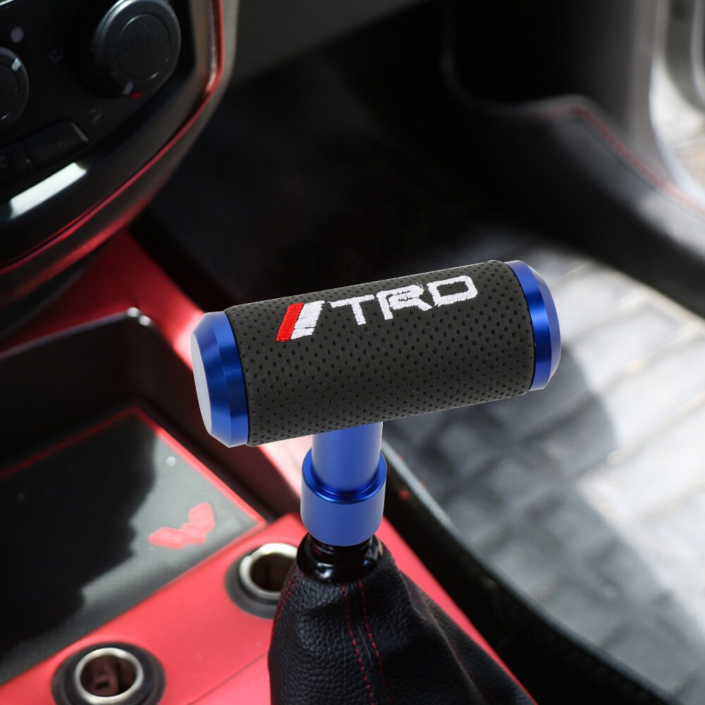 Brand New TRD Blue Leather Shift Knob Aircraft Joystick MT/AT Transmission Racing Gear M8 M10 M12