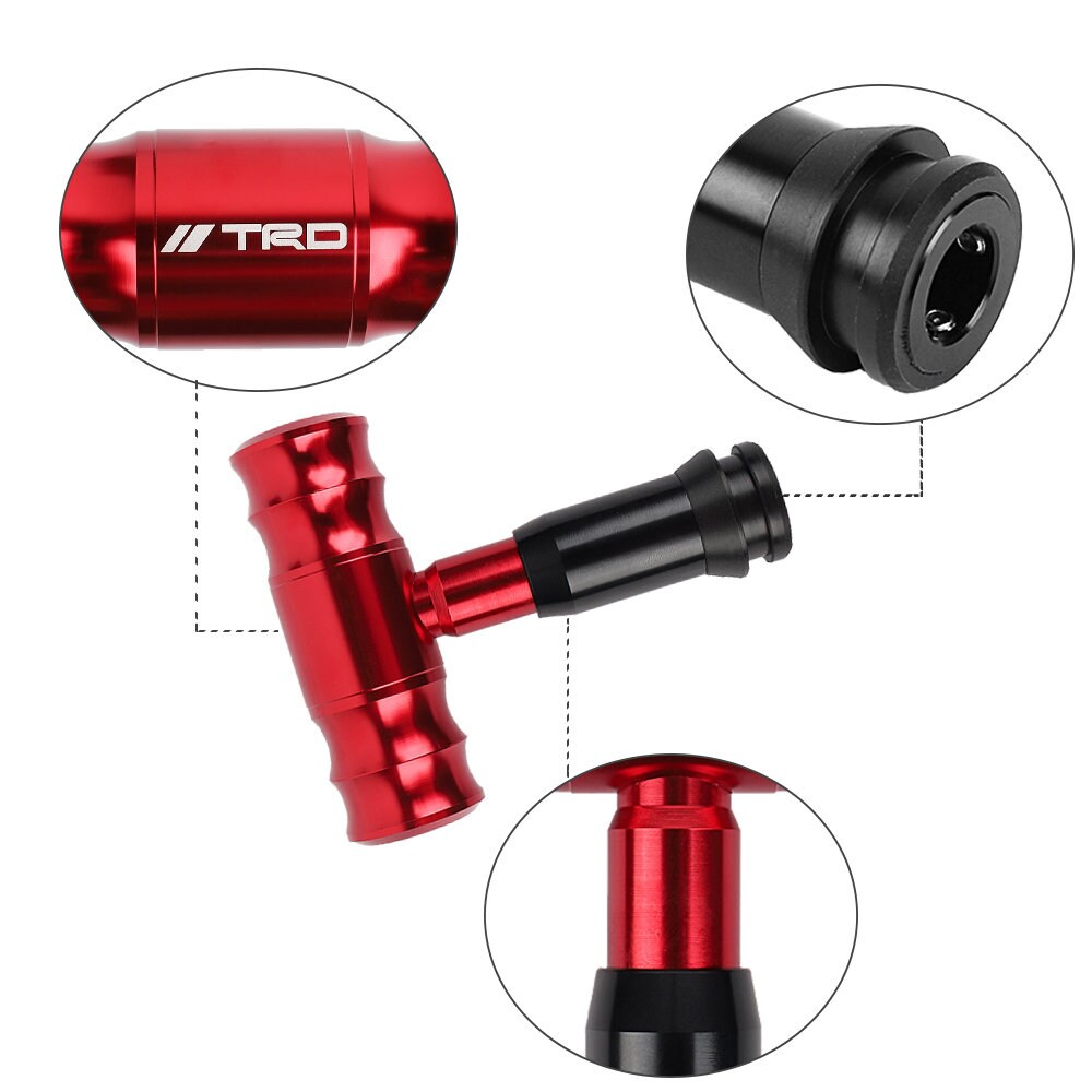 Brand New TRD Red Aircraft Joystick Automatic Car Gear Shift Knob Shifter Lever Head