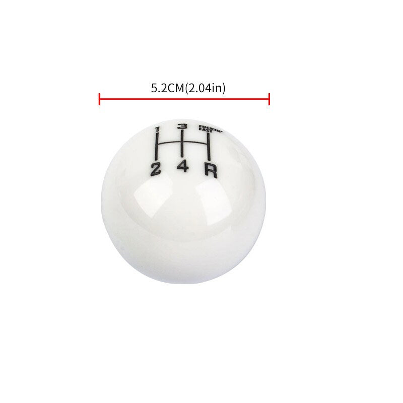 Brand New Universal 5 Speed Fuckin' Fast Round White Ball Gear Shift Knob Lever M8 M10 M12 Thread