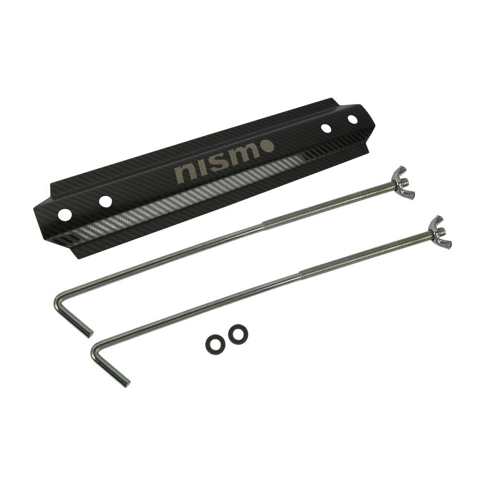 Brand New UNIVERSAL Nismo Carbon Fiber Aluminum Car Battery Tie Down Mount Bracket Brace Bar