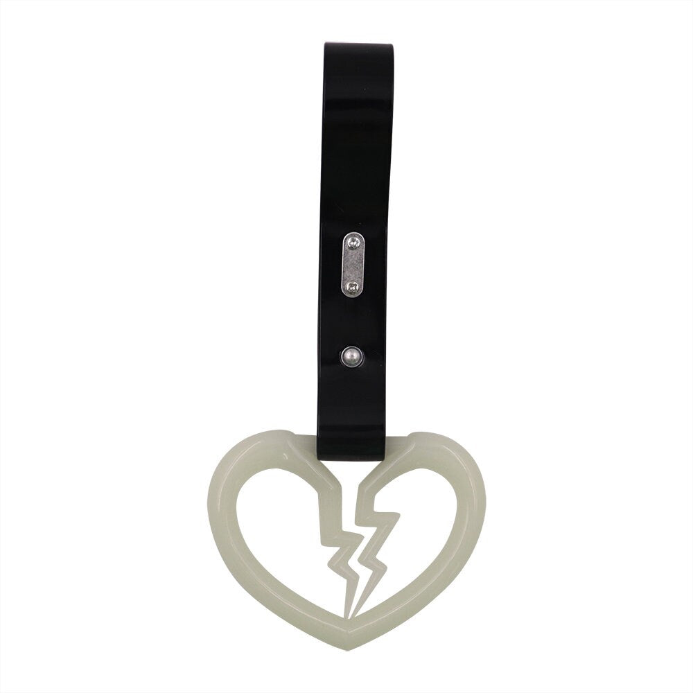 Brand New Broken Heart Black Handle Glow in the Dark JDM TSURIKAWA Ring Subway Train Bus Handle Strap Charm Drift