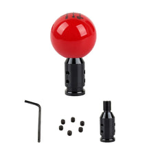 Load image into Gallery viewer, Brand New Universal 6 Speed Fuckin&#39; Fast Round Red Ball Gear Shift Knob Lever + Black Adapter For Non Threaded Shifters M12x1.25