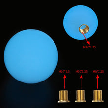 Load image into Gallery viewer, Brand New Jdm Universal Glow In the Dark Blue Round Ball Shift Knob M8 M10 M12 Adapter