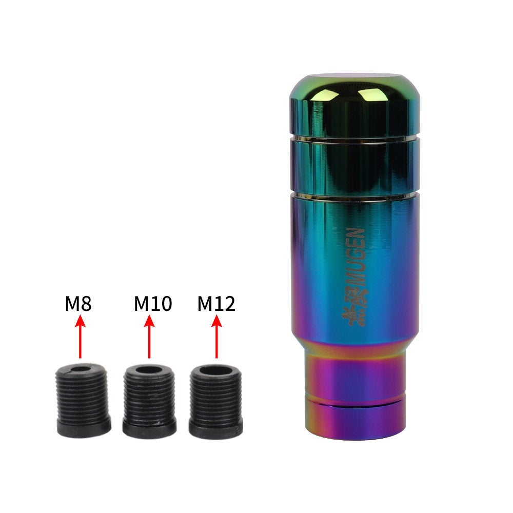 Brand New 9CM Mugen Racing Aluminum Neo-Chrome Manual Gear Shift Knob Shifter M8 M10 M12