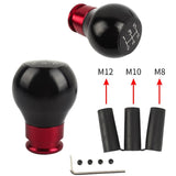 Brand New 5 SPEED Aluminum Black/Red Universal Manual MT Racing Car Gear Shift Knob M8 M10 M12