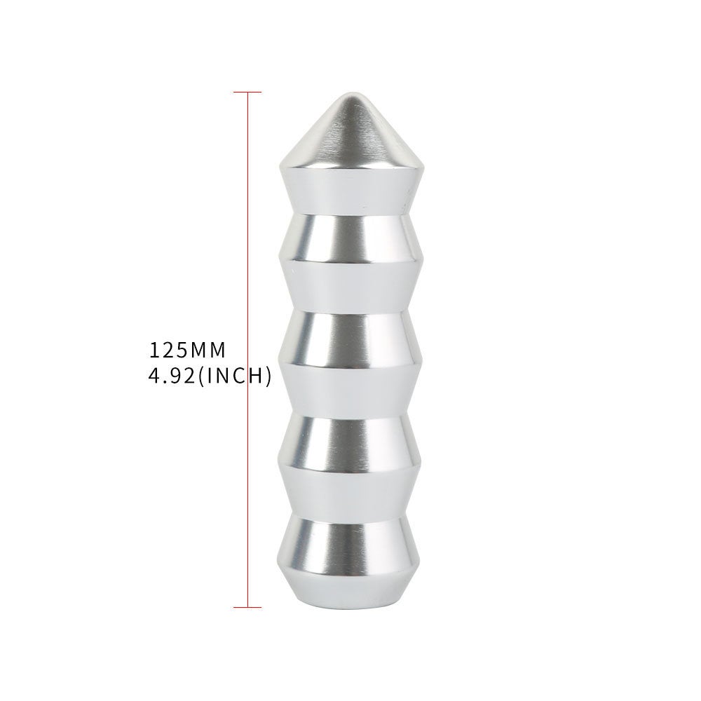 Brand New Universal V2 Bamboo Spike Aluminum Silver Manual Transmission Gear Stick Shift Knob Lever Shifter M8 M10 M12