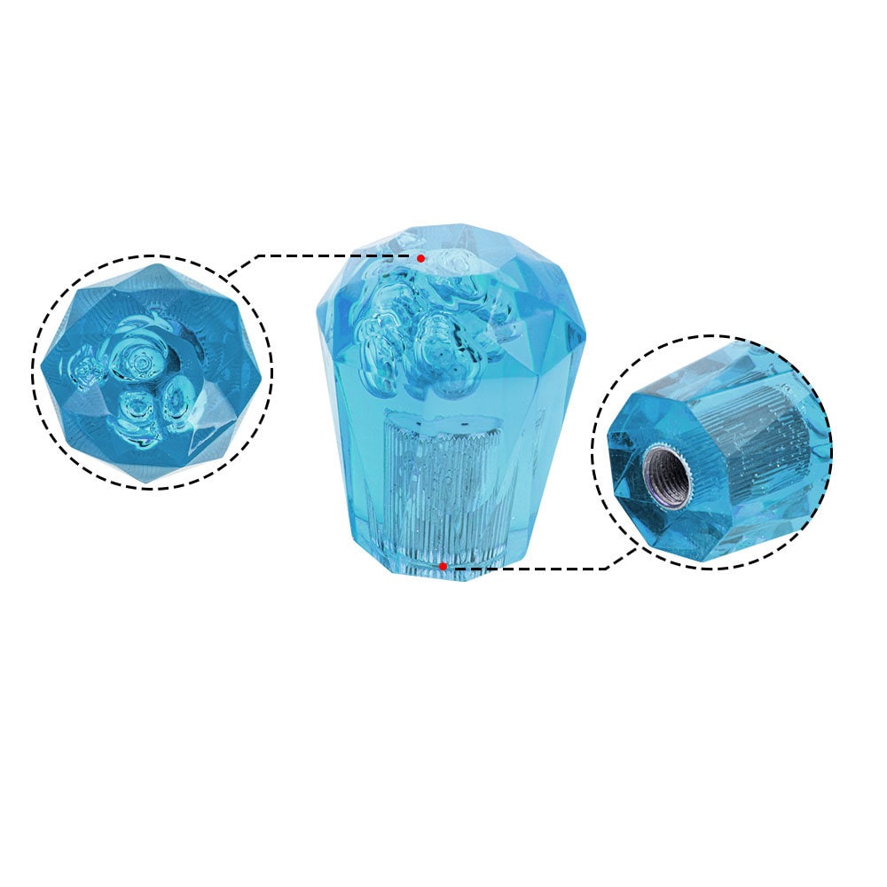 Brand New JDM Universal Diamond Crystal VIP Style Manual Shifter Shift Knob 60MM Blue