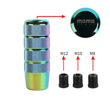 Load image into Gallery viewer, Brand New Universal MOMO Neo-Chrome Aluminum Manual Gear Stick Shift Knob Shifter Lever Head