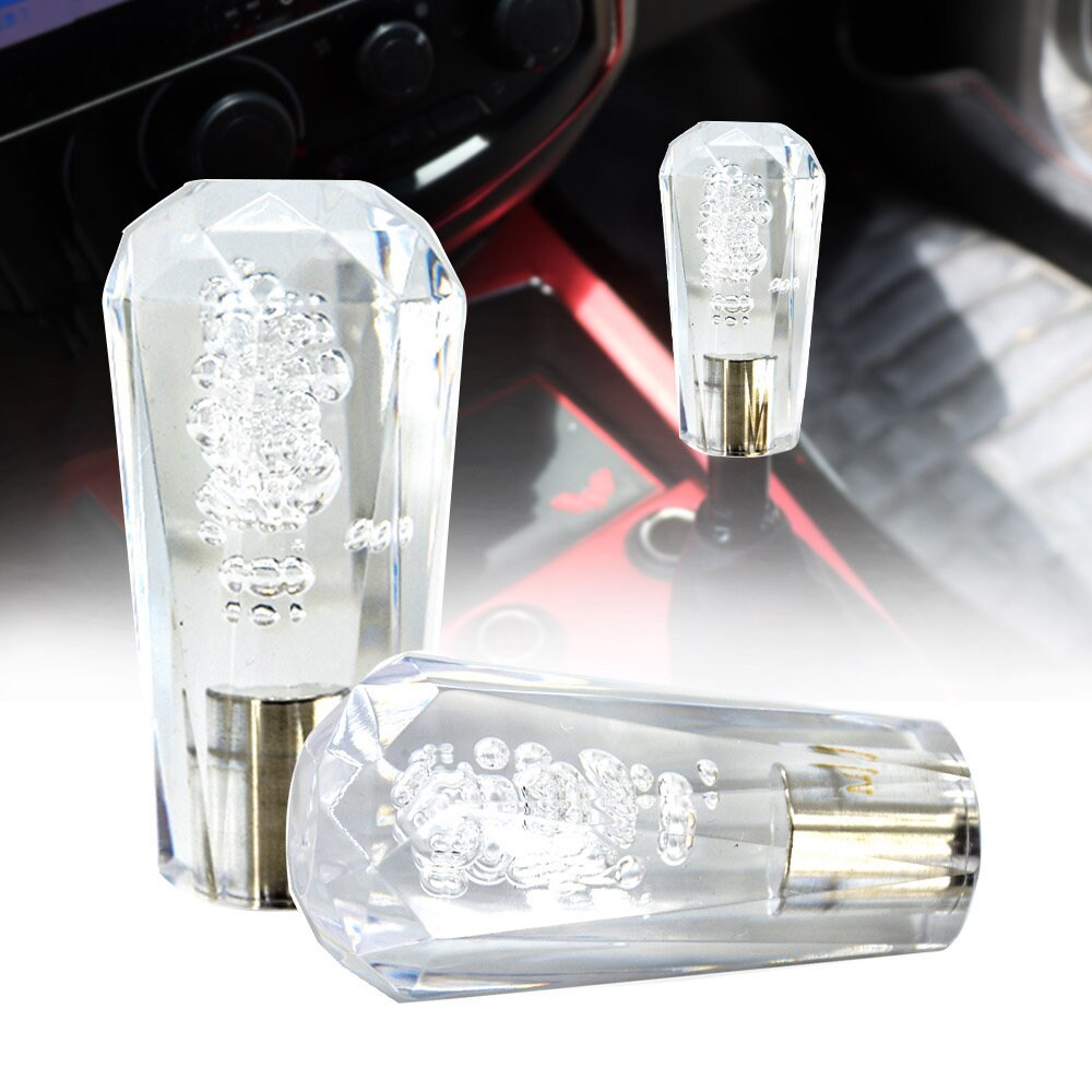 Brand New JDM Universal Diamond Crystal VIP Style Manual Shifter Shift Knob 100MM Clear