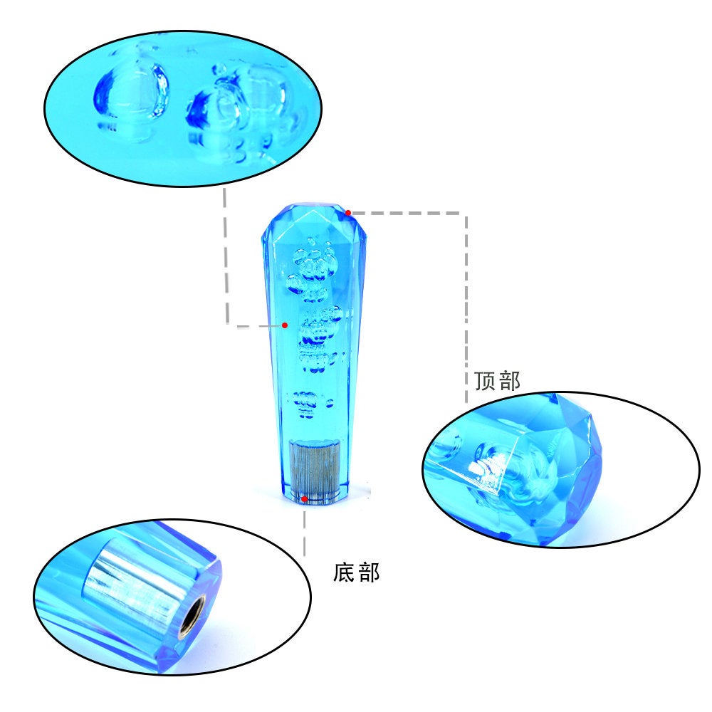 Brand New JDM Universal Diamond Crystal VIP Style Manual Shifter Shift Knob 150MM Blue