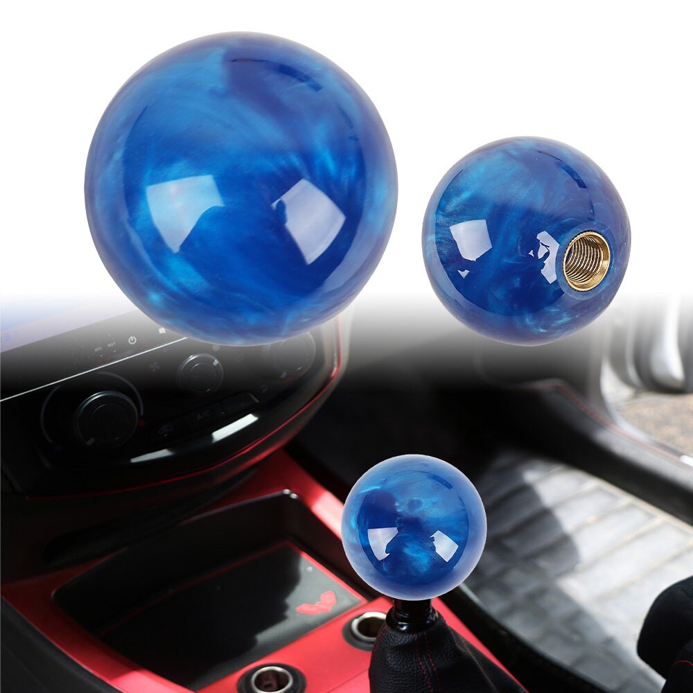 Brand New Universal Pearl Blue Round Ball Shift Knob Car Gear MT Manual Shifter M8 M10 M12