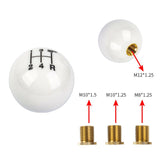 Brand New Universal 5 Speed Fuckin' Fast Round White Ball Gear Shift Knob Lever M8 M10 M12 Thread