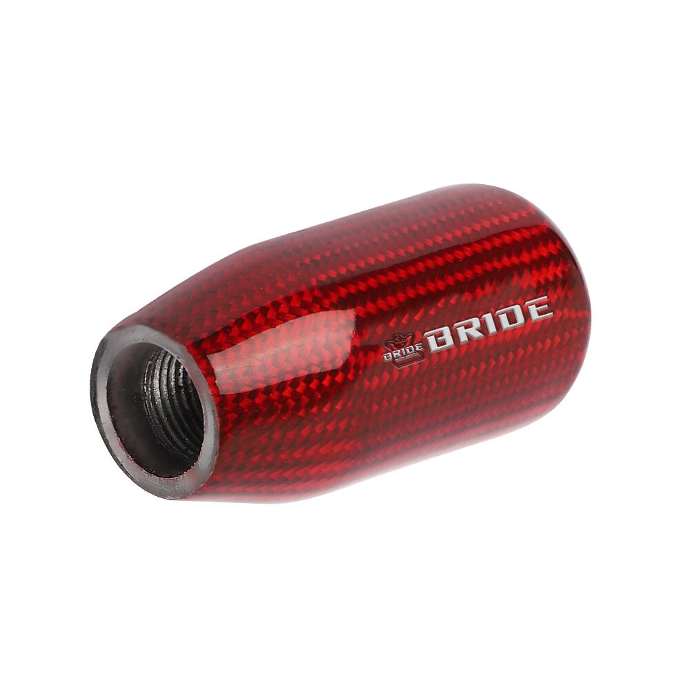 Brand New Universal V5 Bride Red Real Carbon Fiber Car Gear Stick Shift Knob For MT Manual M12 M10 M8