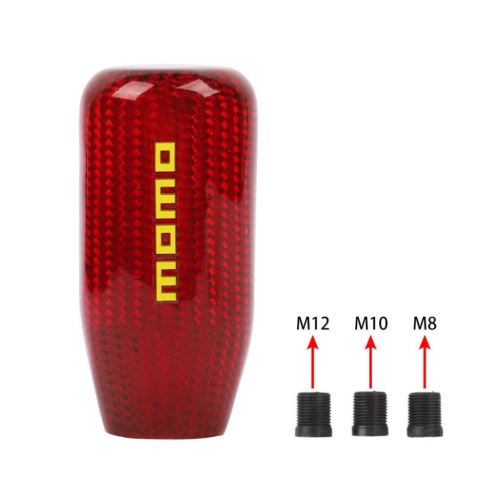 Brand New Universal V5 Momo Red Real Carbon Fiber Car Gear Stick Shift Knob For MT Manual M12 M10 M8