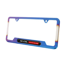 Load image into Gallery viewer, Brand New Universal 2PCS 5.0L COYOTE V8 Titanium Burnt Blue Metal License Plate Frame