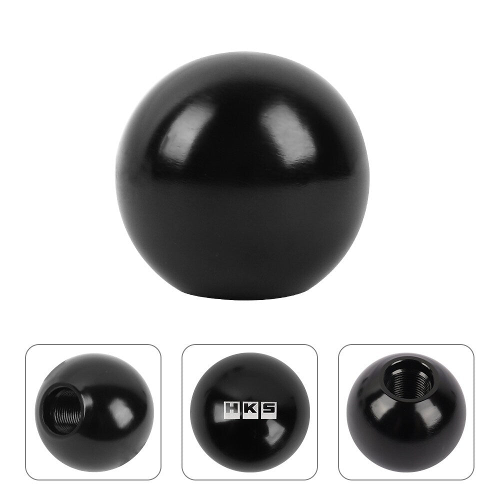 Brand New Universal HKS Black Aluminum Round Ball Shift Knob Manual Car Racing Gear Shifter M8 M10 M12