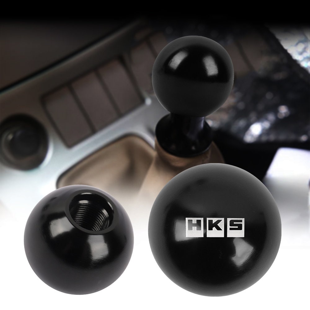 Brand New Universal HKS Black Aluminum Round Ball Shift Knob Manual Car Racing Gear Shifter M8 M10 M12