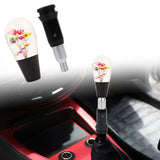 Brand New Universal JDM Black Crystal Real Flowers Head Automatic Car Gear Shift Knob shifter