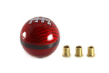 Brand New Mugen 6 Speed Red Universal Real Carbon Fiber Round Ball Manual Car Racing Gear Shift Knob Shifter M12 M10 M8