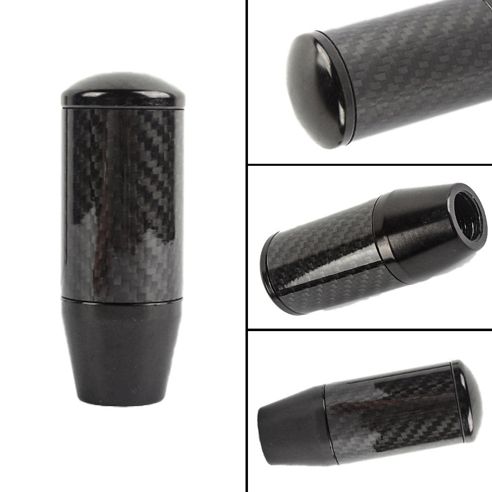 Brand New Universal V4 Black Real Carbon Fiber Car Gear Stick Shift Knob For MT Manual