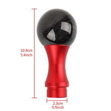 Load image into Gallery viewer, Brand New Universal JDM Black/Red Carbon Fiber Ball Shift Knob Manual Gear Shifter Lever Knob