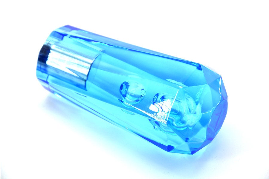 Brand New JDM Universal Diamond Crystal VIP Style Manual Shifter Shift Knob 100MM Blue