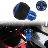 Brand New 5 Speed Leather Round Ball Shape Universal Car Gear Shift Knob Shifter Lever Blue M8 M10 M12