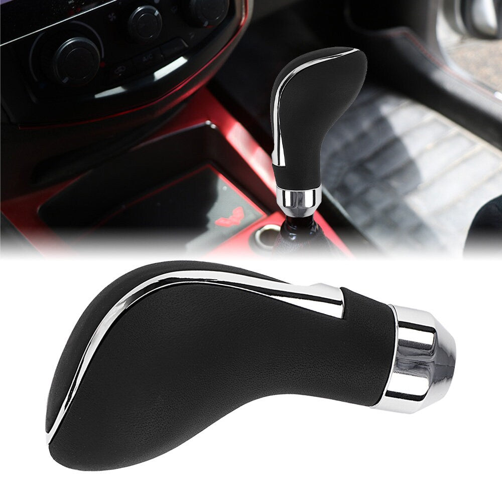 Brand New Universal Black Leather Automatic Auto Car Gear Stick Shift Knob Shifter Lever M8 M10 M12