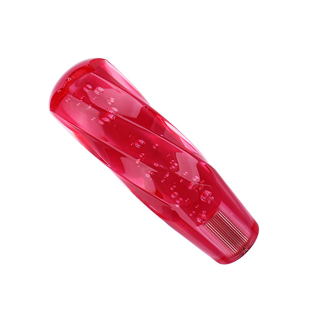 Brand New Universal VIP 150mm Transparent Manual Red Twist Crystal Bubble Racing Gear Shift Knob M8 M10 M12