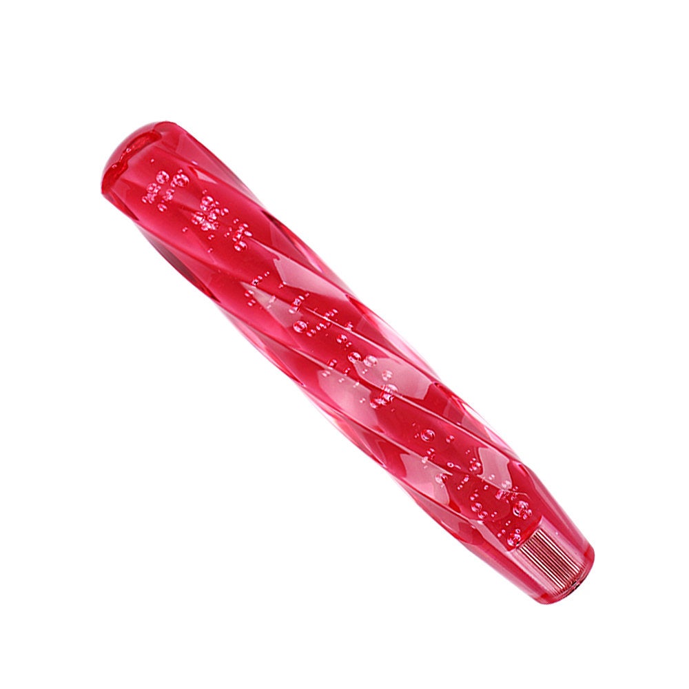 Brand New Universal VIP 250mm Transparent Manual Red Twist Crystal Bubble Racing Gear Shift Knob M8 M10 M12