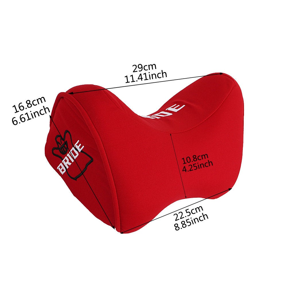 Brand New 2PCS Bride Red Car Neck Headrest Pillow Cloth Racing MEMORY FOAM