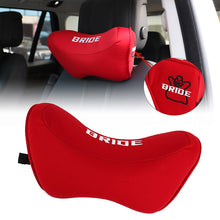 Load image into Gallery viewer, Brand New 2PCS Bride Red Car Neck Headrest Pillow Cloth Racing MEMORY FOAM