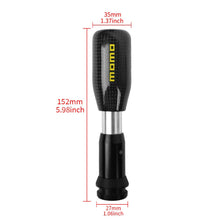 Load image into Gallery viewer, Brand New Universal MOMO Black Real Carbon Fiber Automatic Gear Shift Knob Shifter Lever