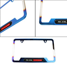 Load image into Gallery viewer, Brand New Universal 1PCS 5.0L COYOTE V8 Titanium Burnt Blue Metal License Plate Frame