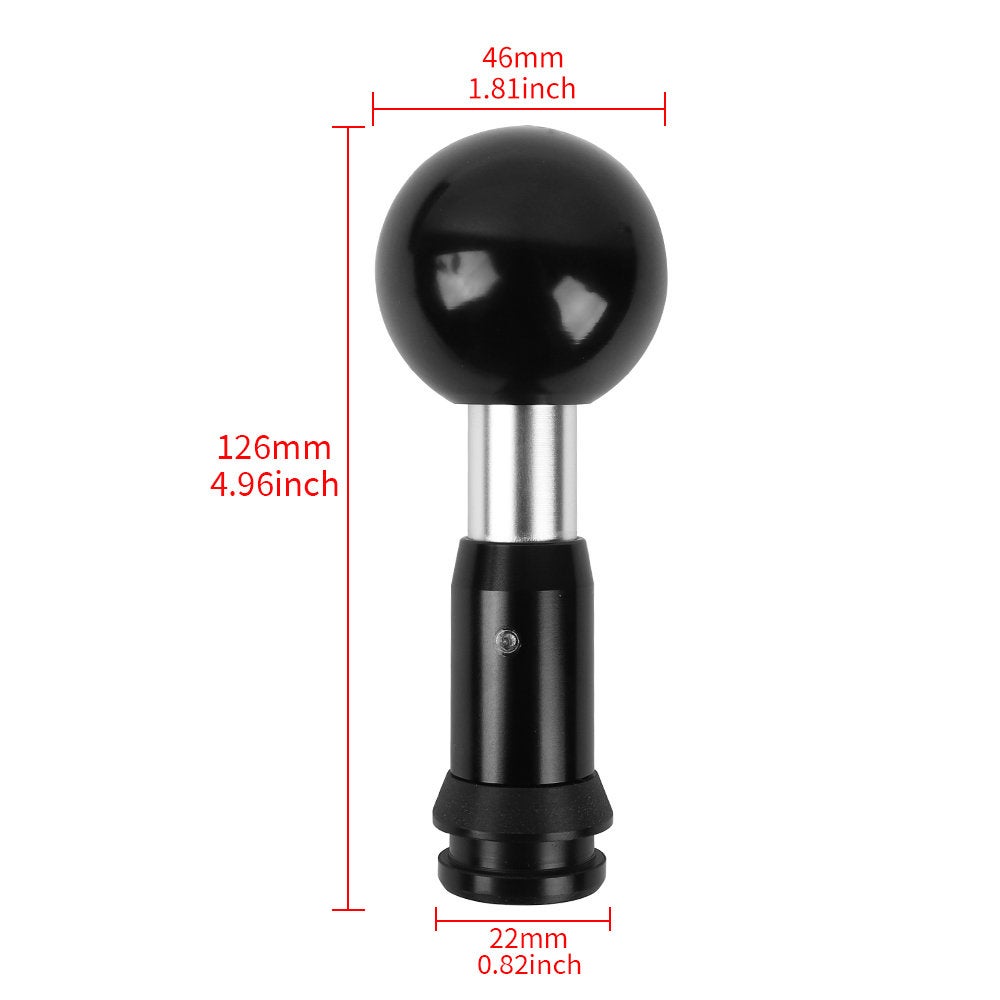 Brand New Universal Ralliart Aluminum Black Round Ball Automatic Gear Stick Shift Knob Shifter