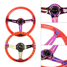 Load image into Gallery viewer, Brand New Universal JDM Ralliart 6-Hole 350mm Deep Dish Vip Red Crystal Bubble Neo Spoke STEERING WHEEL