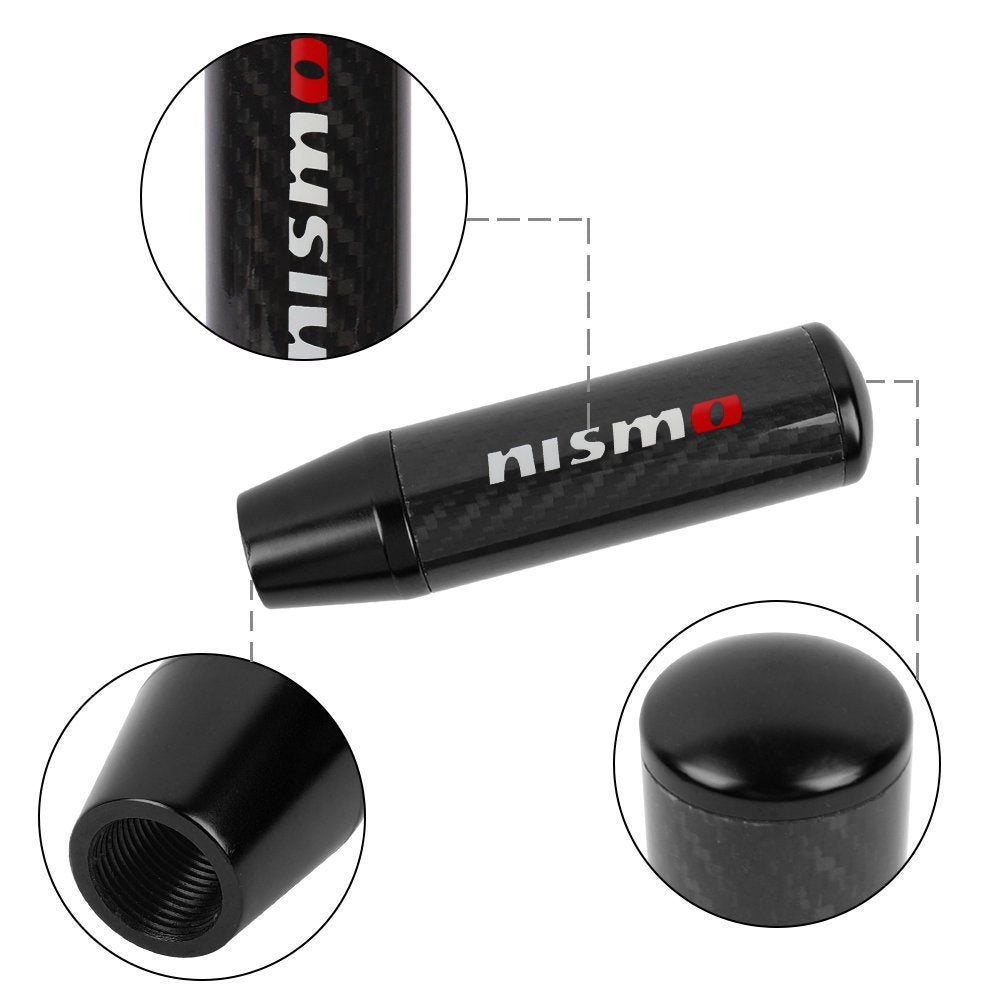 Brand New 13CM Nismo Universal Black Carbon Fiber Manual Gear Stick Shift Knob Lever Shifter M8 M10 M12