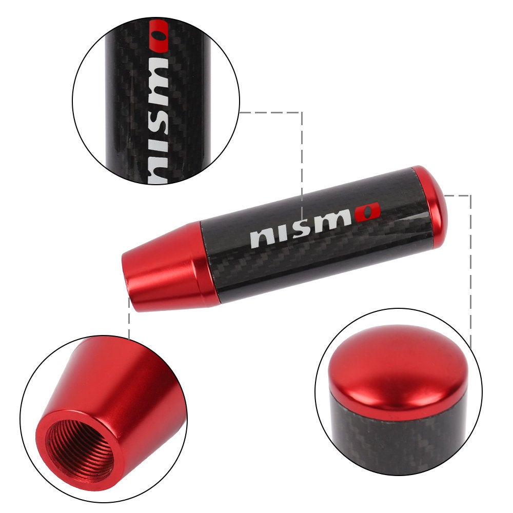 Brand New 13CM Nismo Universal Red Carbon Fiber Manual Gear Stick Shift Knob Lever Shifter M8 M10 M12