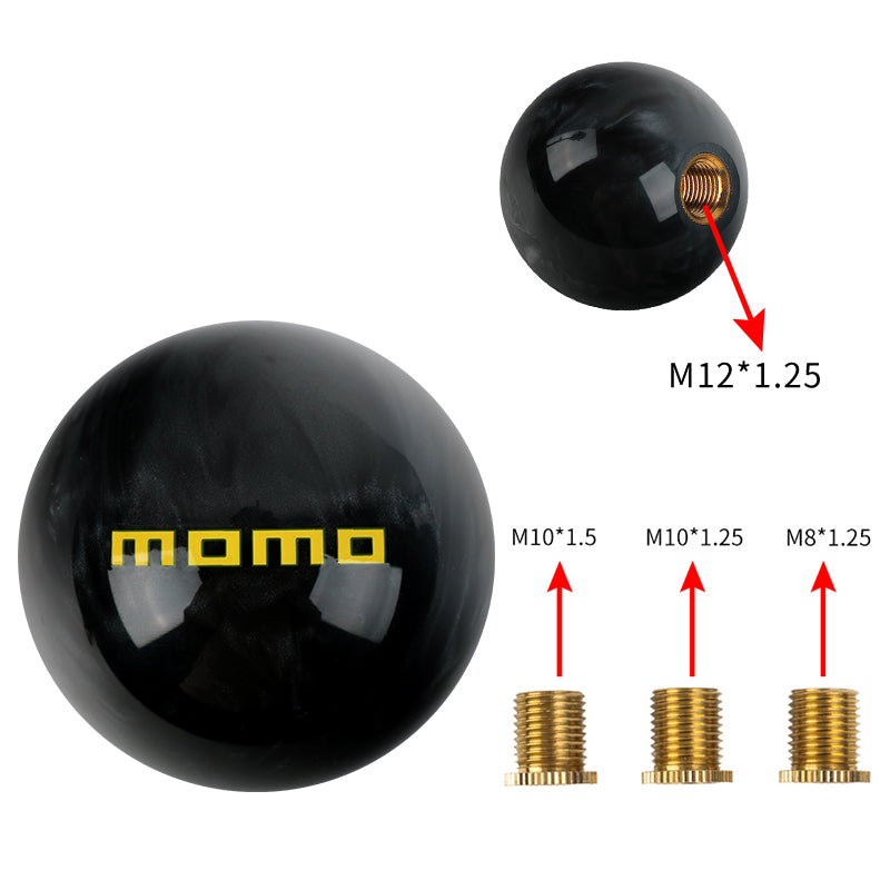 Brand New Universal Momo JDM Black Pearl 54mm Round Ball SHIFT KNOB M8 M10 M12