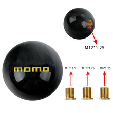 Load image into Gallery viewer, Brand New Universal Momo JDM Black Pearl 54mm Round Ball SHIFT KNOB M8 M10 M12