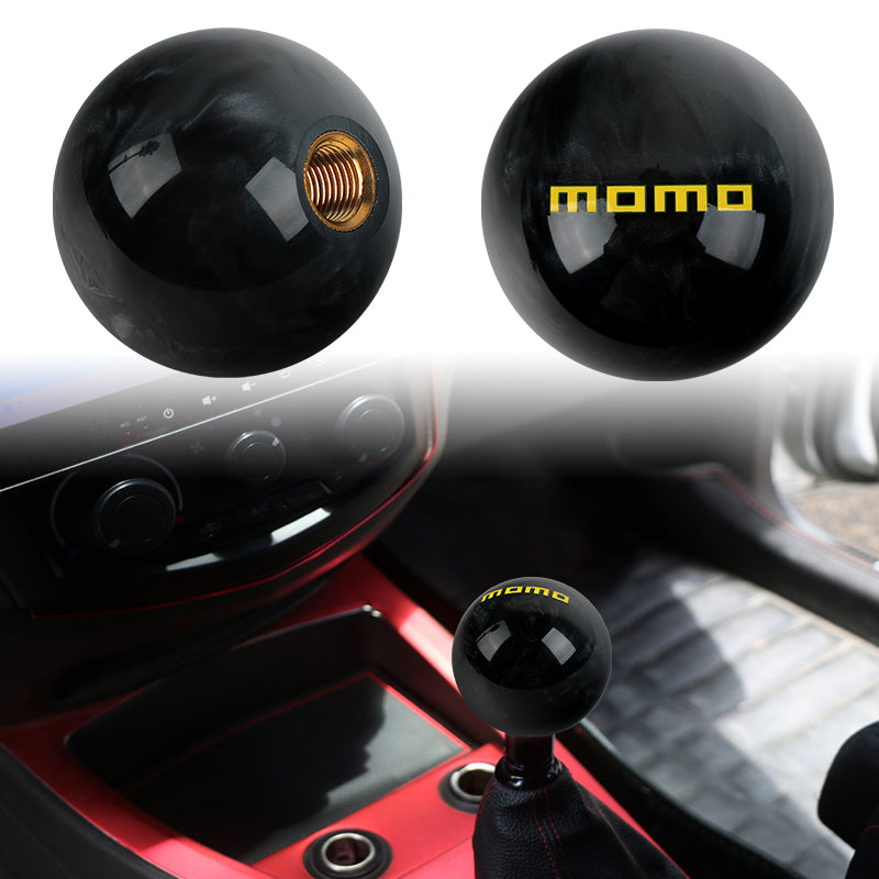 Brand New Universal Momo JDM Black Pearl 54mm Round Ball SHIFT KNOB M8 M10 M12