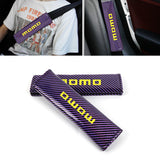 Brand New Universal 2PCS Momo Purple Carbon Fiber Look Car Seat Belt Covers Shoulder Pad