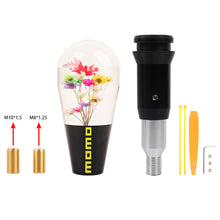 Load image into Gallery viewer, Brand New Universal JDM Momo Black Crystal Real Flowers Head Automatic Car Gear Shift Knob shifter